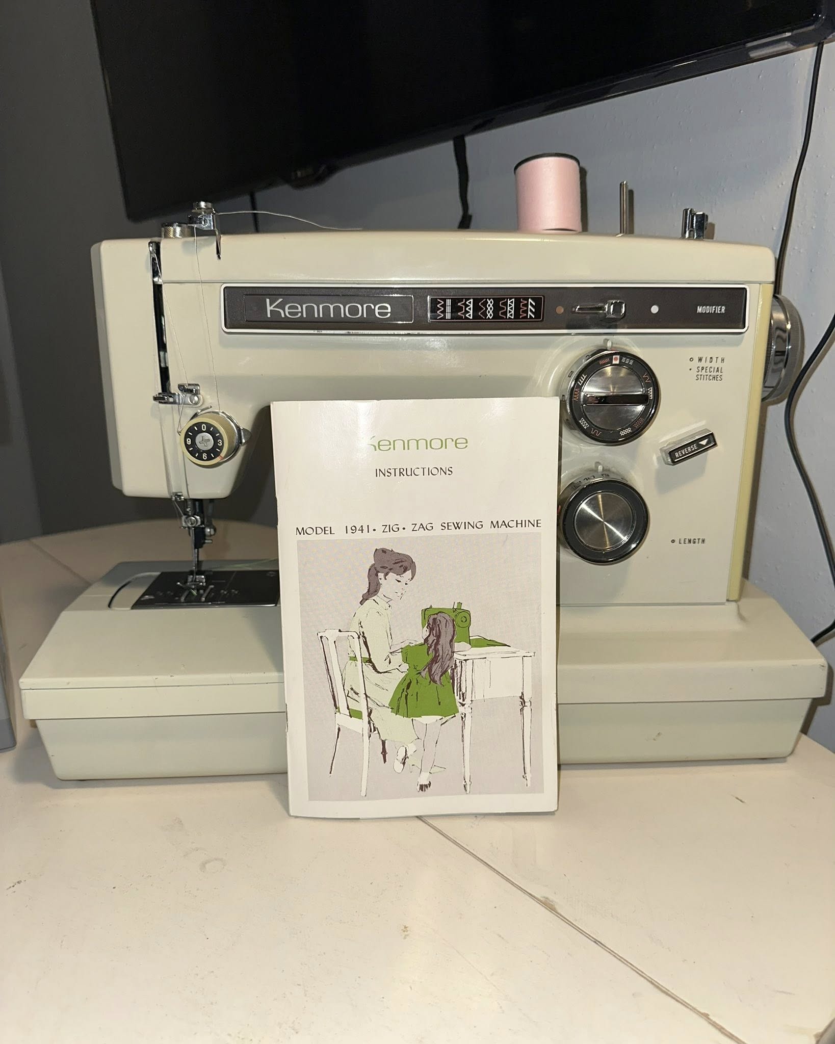 Sewing machine in studio
